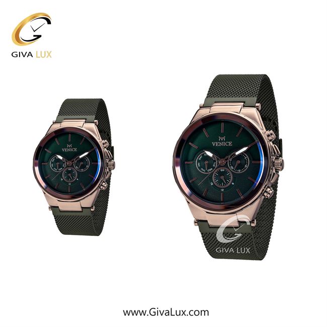 ساعت مچی اورجینال ست ونیز سه موتوره فول تایم رزگلد | سبز| سبز یشمی تیره| کد رفرنس V800878603