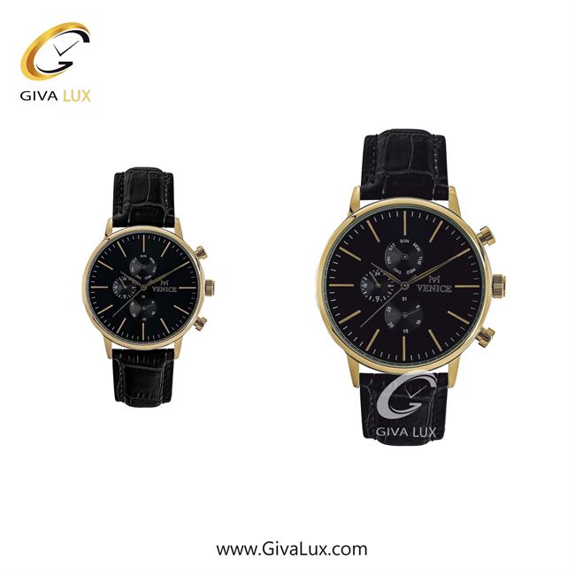 ساعت مچی اورجینال ست ونیز سه موتوره فول تایم طلایی | مشکی| مشکی| کد رفرنس V800932503