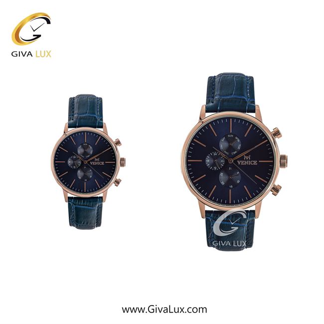 ساعت مچی اورجینال ست ونیز سه موتوره فول تایم رزگلد | سرمه ای| سرمه ای| کد رفرنس V800933303