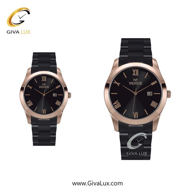 ساعت مچی اورجینال ست ونیز رزگلد | تیتانیوم(زغالی)| مشکی| کد رفرنس V801146703