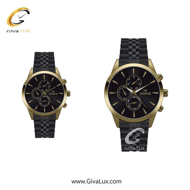 ساعت مچی اورجینال ست ونیز سه موتوره فول تایم طلایی | مشکی| مشکی| کد رفرنس V801167003