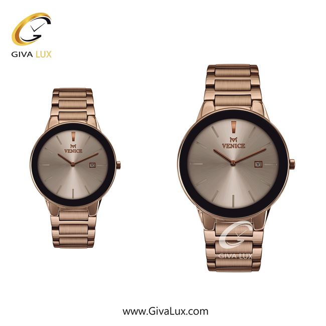 ساعت مچی اورجینال ست ونیز رزگلد-مشکی | رزگلد| رزگلد| کد رفرنس V801193003