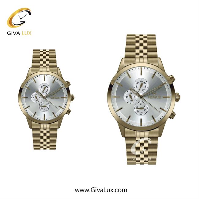 ساعت مچی اورجینال زنانه ونیز سه موتوره فول تایم طلایی | طلایی| نقره ای| کد رفرنس V801202103