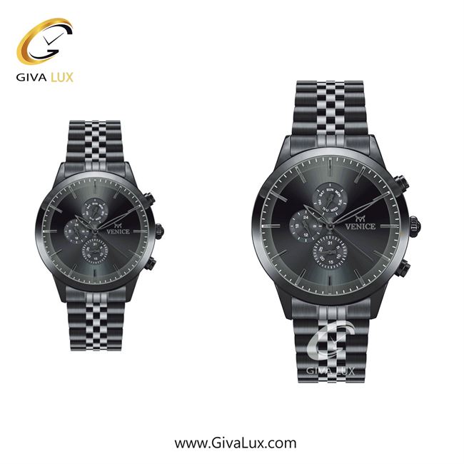 ساعت مچی اورجینال زنانه ونیز سه موتوره فول تایم تیتانیوم | تیتانیوم| دودی|تیتانیوم| کد رفرنس V801204603