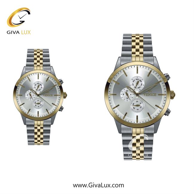 ساعت مچی اورجینال زنانه ونیز سه موتوره فول تایم طلایی-نقره ای | طلایی-نقره ای| نقره ای| کد رفرنس V801205203