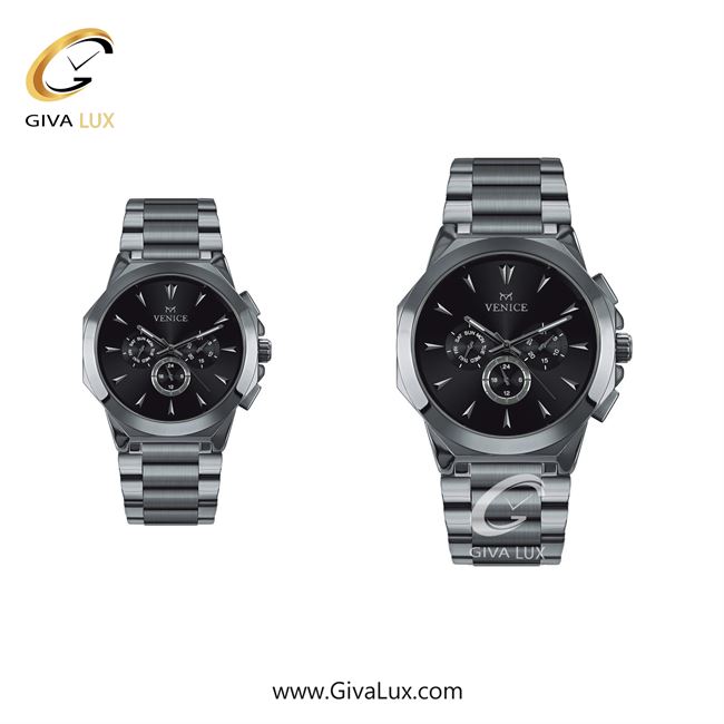 ساعت مچی اورجینال ست ونیز سه موتوره فول تایم نقره ای | نقره ای| مشکی| کد رفرنس V801221503