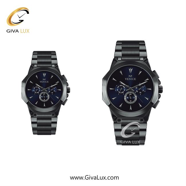 ساعت مچی اورجینال ست ونیز سه موتوره فول تایم تیتانیوم | تیتانیوم| سرمه ای| کد رفرنس V801224803