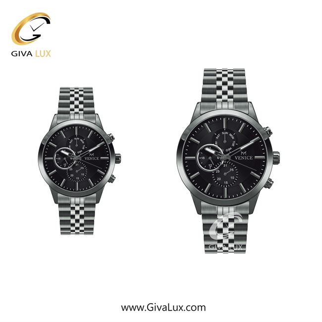 ساعت مچی اورجینال ست ونیز سه موتوره فول تایم نقره ای | نقره ای| مشکی| کد رفرنس V801231503