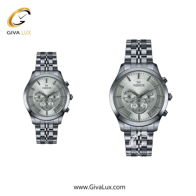 ساعت مچی اورجینال ست ونیز سه موتوره فول تایم نقره ای | نقره ای| نقره ای| کد رفرنس V801261103