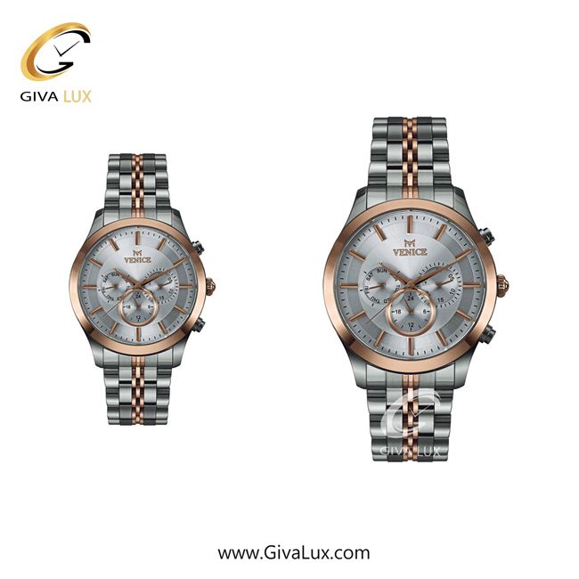 ساعت مچی اورجینال ست ونیز سه موتوره فول تایم نقره ای-رزگلد | نقره ای-رزگلد| نقره ای| کد رفرنس V801266003