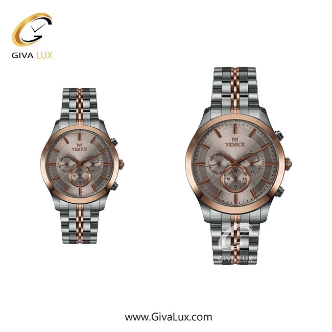 ساعت مچی اورجینال ست ونیز سه موتوره فول تایم نقره ای-رزگلد | نقره ای-رزگلد| رزگلد| کد رفرنس V801266103