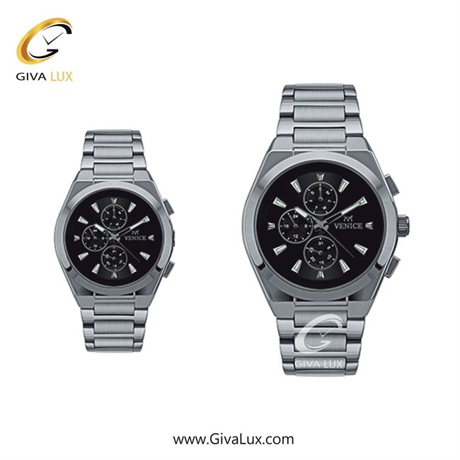ساعت مچی اورجینال ست ونیز سه موتوره فول تایم نقره ای | نقره ای| مشکی| کد رفرنس Vinice801271501-2