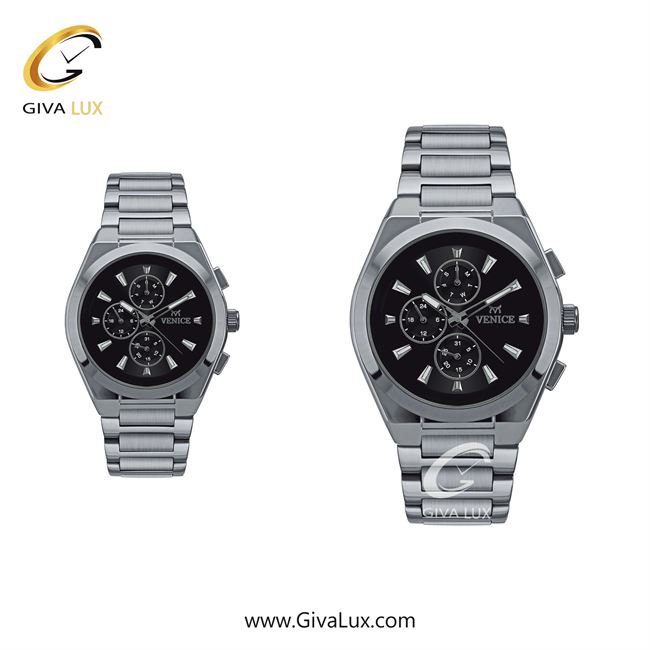 ساعت مچی اورجینال ست ونیز سه موتوره فول تایم نقره ای | نقره ای| مشکی| کد رفرنس V801271503
