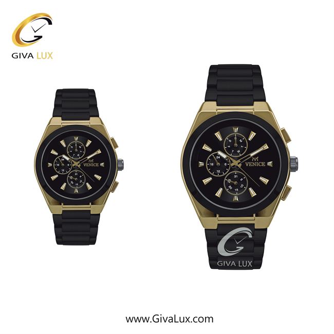 ساعت مچی اورجینال ست ونیز سه موتوره فول تایم طلایی-مشکی | مشکی| مشکی| کد رفرنس V801277003