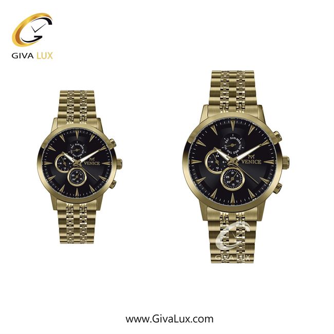 ساعت مچی اورجینال ست ونیز سه موتوره فول تایم طلایی | طلایی| مشکی| کد رفرنس V801282503