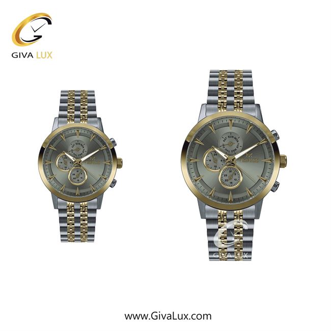 ساعت مچی اورجینال ست ونیز سه موتوره فول تایم نقره ای-طلایی | طلایی-نقره ای| دودی|تیتانیوم| کد رفرنس V801285303