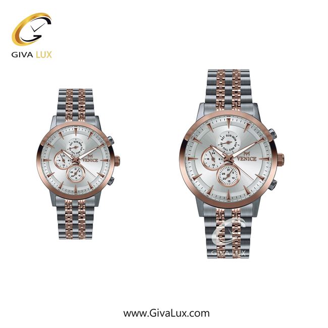 ساعت مچی اورجینال ست ونیز سه موتوره فول تایم نقره ای-رزگلد | نقره ای-رزگلد| نقره ای| کد رفرنس V801286003