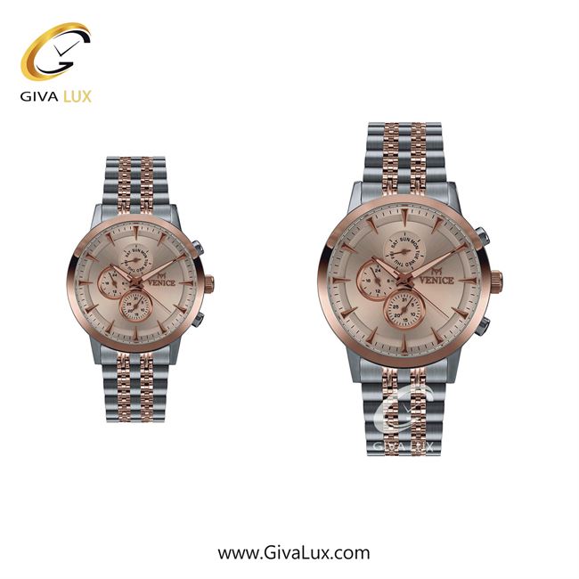 ساعت مچی اورجینال ست ونیز سه موتوره فول تایم نقره ای-رزگلد | نقره ای-رزگلد| رزگلد| کد رفرنس V801286103