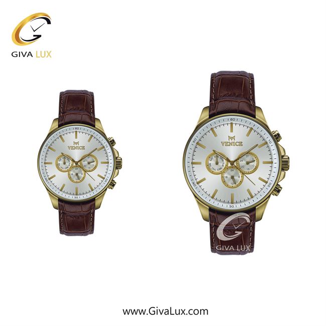 ساعت مچی اورجینال ست ونیز سه موتوره فول تایم طلایی | قهوه ای| نقره ای| کد رفرنس V801392103