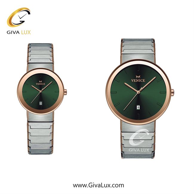 ساعت مچی اورجینال ست ونیز رزگلد | نقره ای| سبز یشمی تیره| کد رفرنس V801466503