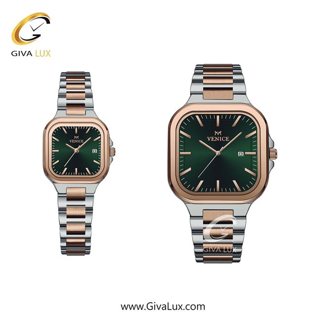 ساعت مچی اورجینال ست ونیز نقره ای-رزگلد | رزگلد-نقره ای| سبز یشمی تیره| کد رفرنس V801476503