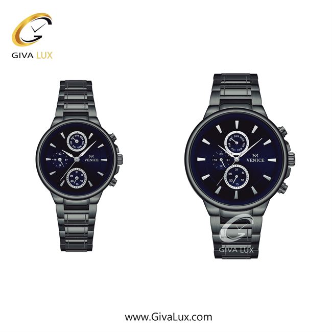 ساعت مچی اورجینال مردانه ونیز سه موتوره فول تایم تیتانیوم | تیتانیوم| سرمه ای| کد رفرنس V801544803
