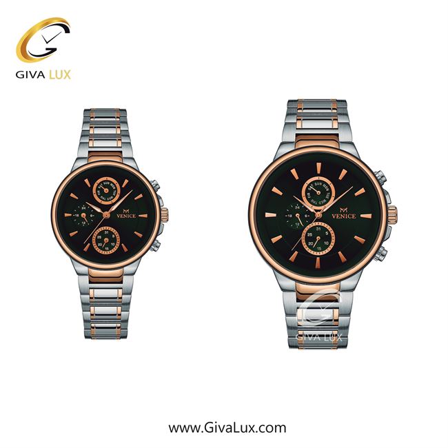 ساعت مچی اورجینال ست ونیز سه موتوره فول تایم نقره ای-رزگلد | رزگلد-نقره ای| سبز یشمی تیره| کد رفرنس V801546503