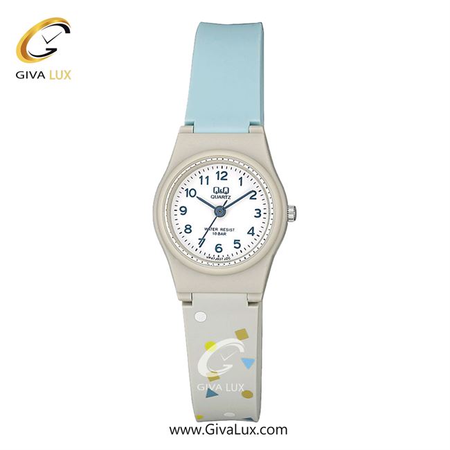 ساعت مچی اورجینال زنانه کیو اند کیو Q&Q طوسی | خاکستری بژ-آبی| سفید| کد رفرنس VP47J037Y