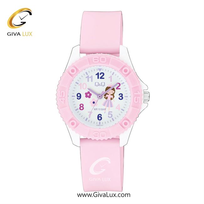 ساعت مچی اورجینال بچه گانه کیو اند کیو Q&Q صورتی | صورتی| سفید| کد رفرنس VQ96J027Y