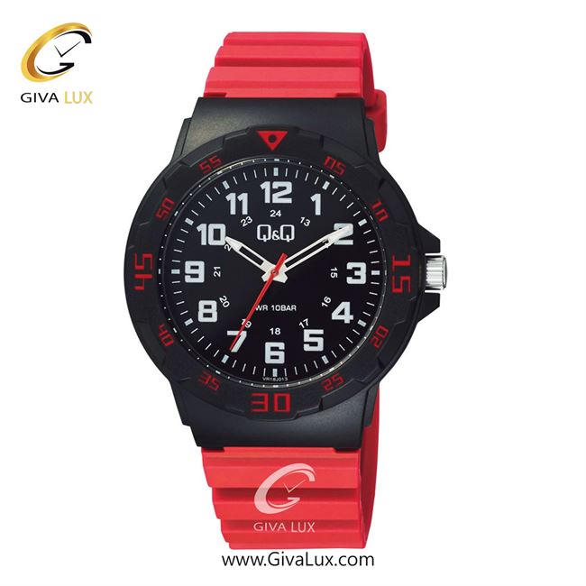 ساعت مچی اورجینال مردانه کیو اند کیو Q&Q مشکی | قرمز| مشکی| کد رفرنس VR18J013Y