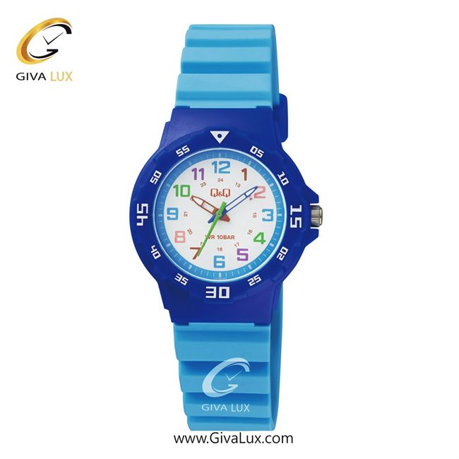 ساعت مچی اورجینال بچه گانه کیو اند کیو Q&Q آبی کاربنی | آبی| سفید| کد رفرنس VR19J009Y