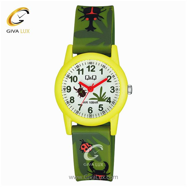 ساعت مچی اورجینال بچه گانه کیو اند کیو Q&Q زرد | سبز| سفید| کد رفرنس VR99J016Y