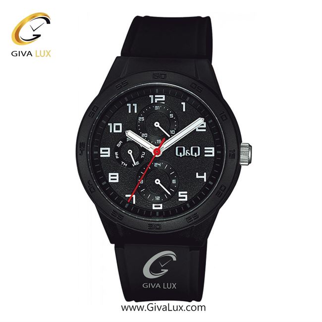 ساعت مچی اورجینال مردانه کیو اند کیو Q&Q سه موتوره فول تایم مشکی | مشکی| مشکی| کد رفرنس VS54J002Y