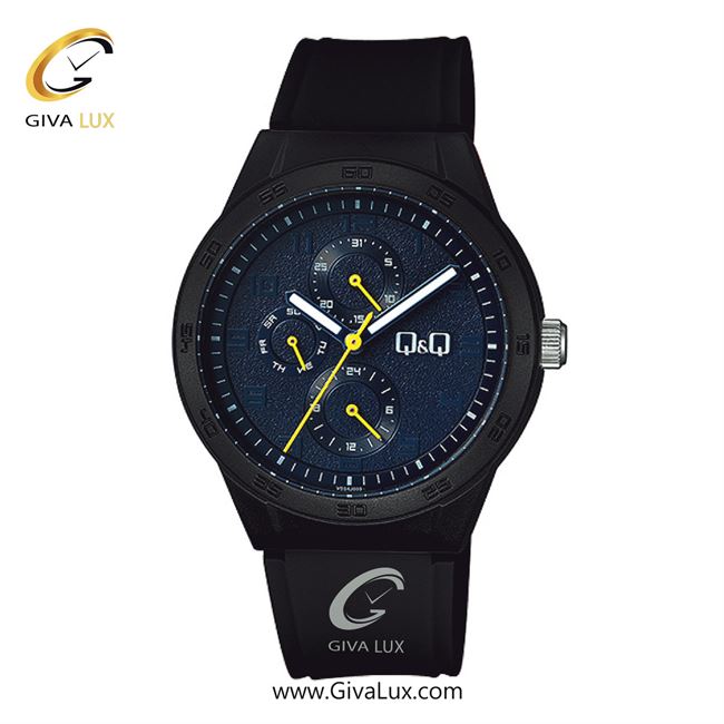 ساعت مچی اورجینال مردانه کیو اند کیو Q&Q سه موتوره فول تایم مشکی | مشکی| سرمه ای| کد رفرنس VS54J003Y