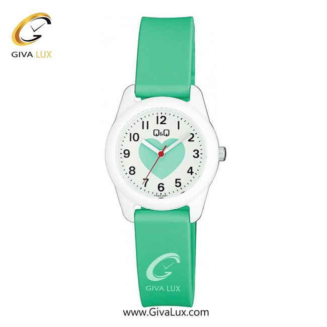 ساعت مچی اورجینال زنانه کیو اند کیو Q&Q سفید | سبز| سبز-سفید-گلدار/طرحدار| کد رفرنس VS65J001Y