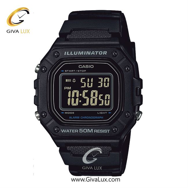 ساعت مچی اورجینال مردانه کاسیو Casio مشکی | مشکی| مشکی| کد رفرنس W-218H-1BVDF