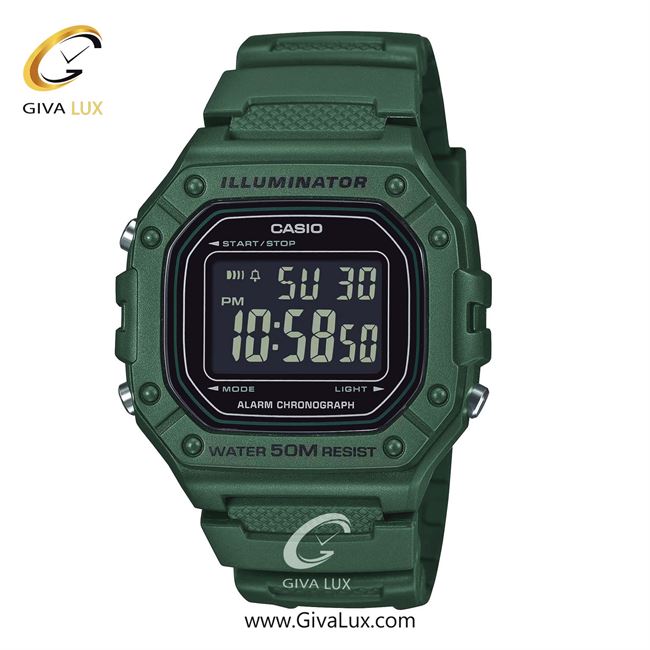 ساعت مچی اورجینال مردانه کاسیو Casio سبز | سبز| مشکی| کد رفرنس W-218H-3BVDF