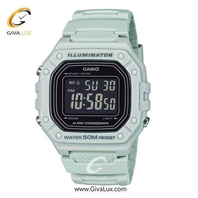 ساعت مچی اورجینال مردانه کاسیو Casio سفید | سفید| مشکی| کد رفرنس W-218H-8BVDF