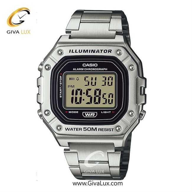 ساعت مچی اورجینال مردانه کاسیو Casio نقره ای | نقره ای| مشکی| کد رفرنس W-218HD-1AVDF