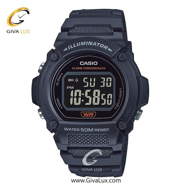 ساعت مچی اورجینال مردانه کاسیو Casio مشکی | مشکی| مشکی| کد رفرنس W-219H-8BVDF