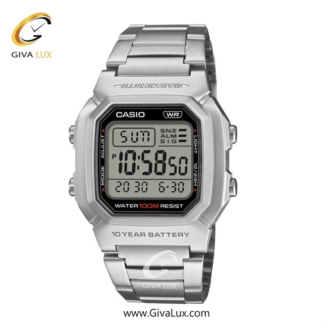ساعت مچی اورجینال مردانه کاسیو CASIO  نقره ای | نقره ای| مشکی| کد رفرنس W-800HD-1AVDF