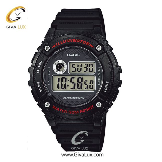 ساعت مچی اورجینال مردانه کاسیو Casio مشکی | مشکی| مشکی| کد رفرنس W-216H-1AVDF