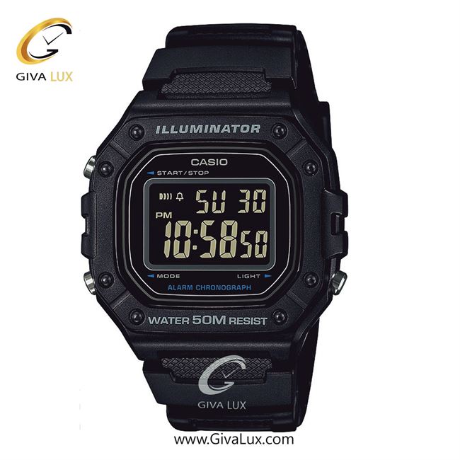 ساعت مچی اورجینال مردانه کاسیو Casio مشکی | مشکی| مشکی| کد رفرنس W-218H-1BVDF