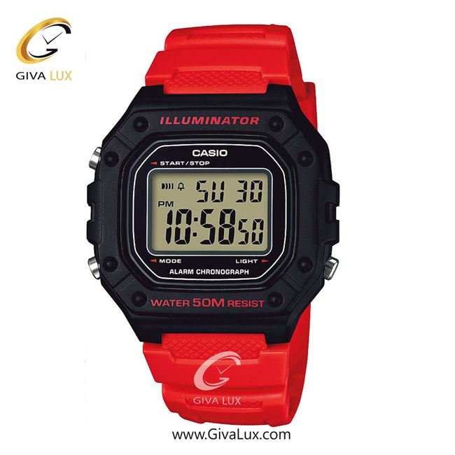 ساعت مچی اورجینال مردانه کاسیو Casio مشکی | قرمز| مشکی| کد رفرنس W-218H-4B