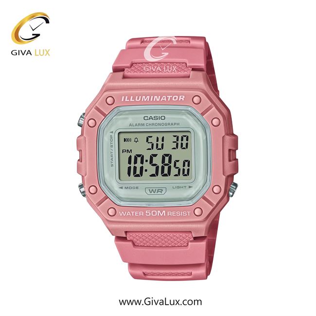 ساعت مچی اورجینال مردانه کاسیو Casio | صورتی| شیری-صورتی| کد رفرنس W-218HC-4AVDF