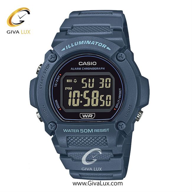 ساعت مچی اورجینال مردانه کاسیو Casio طوسی | طوسی| مشکی| کد رفرنس W-219HC-2BVDF