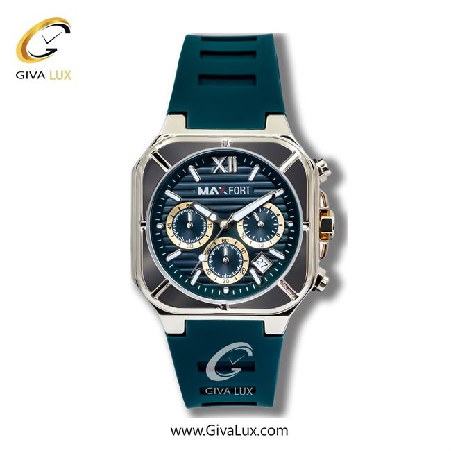ساعت مچی اورجینال مردانه مکس فورت (MAXFORT) سه موتوره کرنوگراف نقره ای | سبزآبی| سبزآبی| کد رفرنس W9D01-0-0