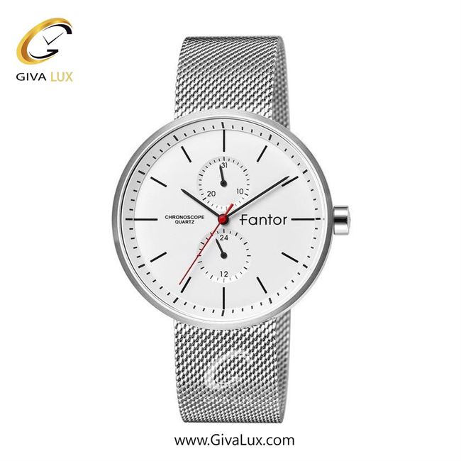 ساعت مچی اورجینال مردانه فانتور سه موتوره فول تایم نقره ای | نقره ای| نقره ای| کد رفرنس WF1022-st