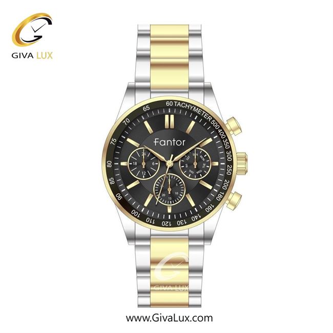 ساعت مچی اورجینال مردانه فانتور سه موتوره فول تایم طلایی | طلایی-نقره ای| مشکی| کد رفرنس WF1033-gb