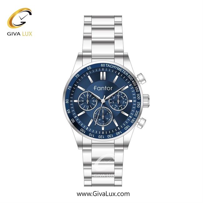 ساعت مچی اورجینال مردانه فانتور سه موتوره فول تایم نقره ای | نقره ای| سرمه ای| کد رفرنس WF1033-stbl